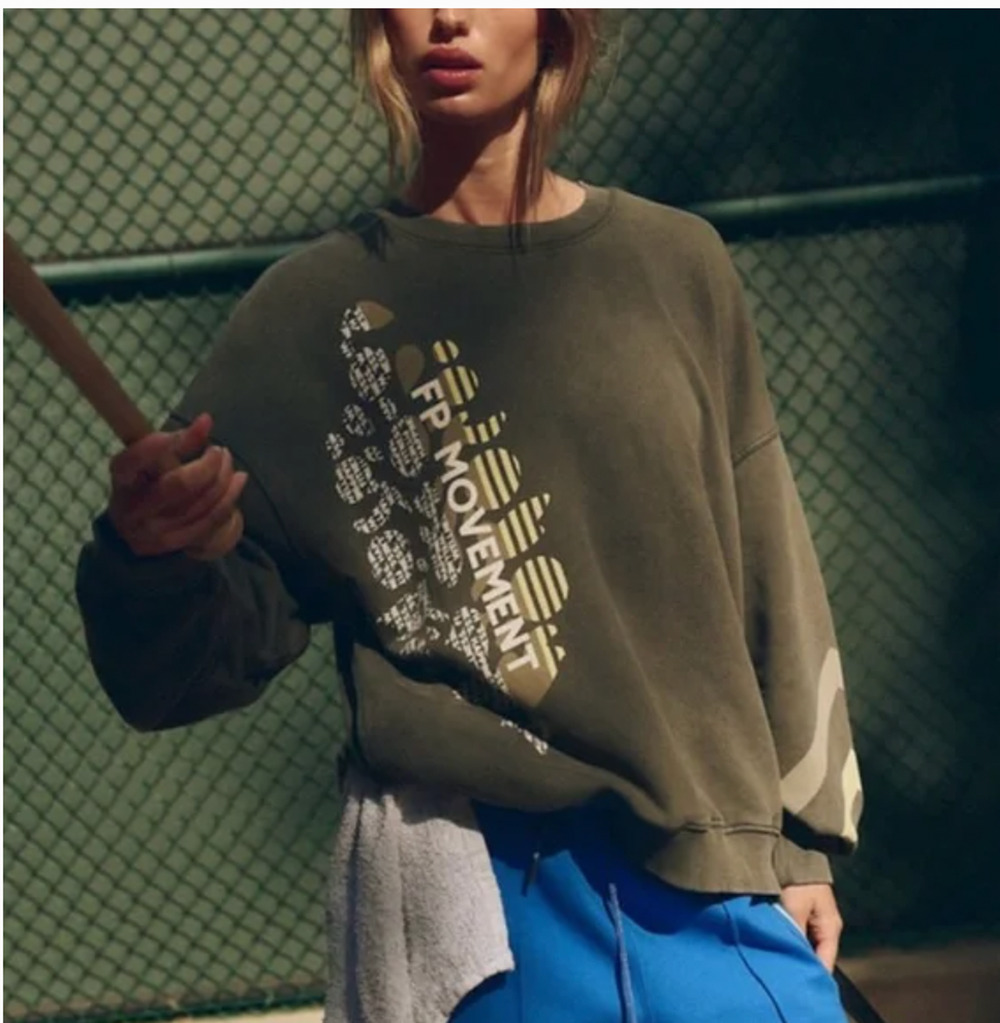 Free People Movement All Star Logo Pullover Sweatshirt Small